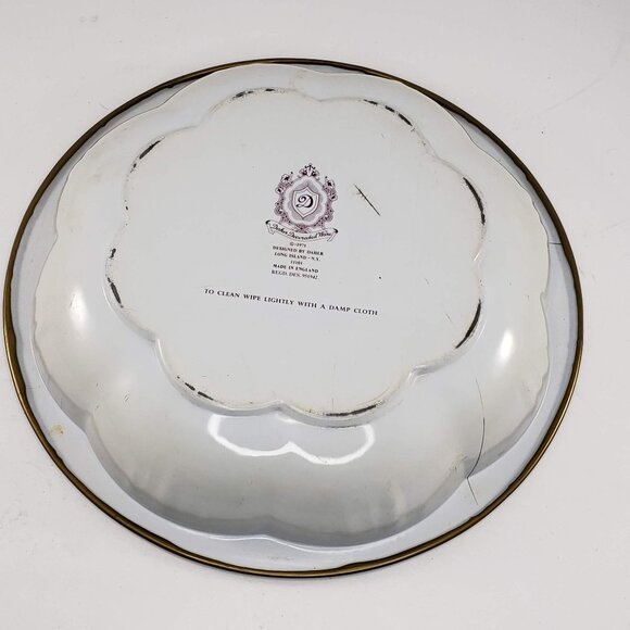 Daher Decorated Ware Tin Bowl 10" 1971 England Courting Couple Victorian - Picture 4 of 8